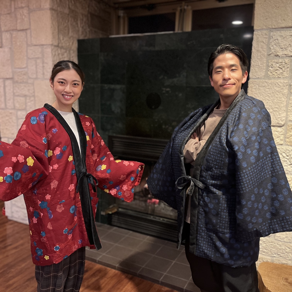 どんぶく貸し出しと昔遊び体験・極上親子丼・温泉入浴がセットのプラン